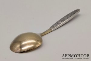 Салатная ложка с узором Самородок. Серебро 916 пр. СССР, Таллинн, 1960-80е гг.