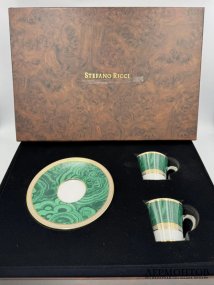 Набор из 2 чайных пар «Malachite». Stefano Ricci, Италия