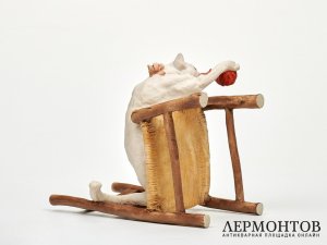 Статуэтка «Котёнок с клубком». Фарфор, Capodimonte, Италия, 1980-е годы