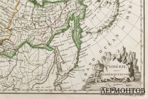 Карта. Российская империя. Сибирь и Русская Америка.  Мальт-Брюн. Франция, 1812 год.