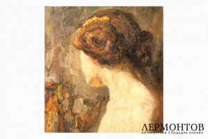 Этюд. Женская головка. Неизвестный русский художник. 1890-1910-е гг. Холст, масло.