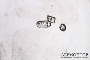 Солонка в русском стиле. Серебро 84 пробы.Российская империя. Петербург, 1870-80е гг.