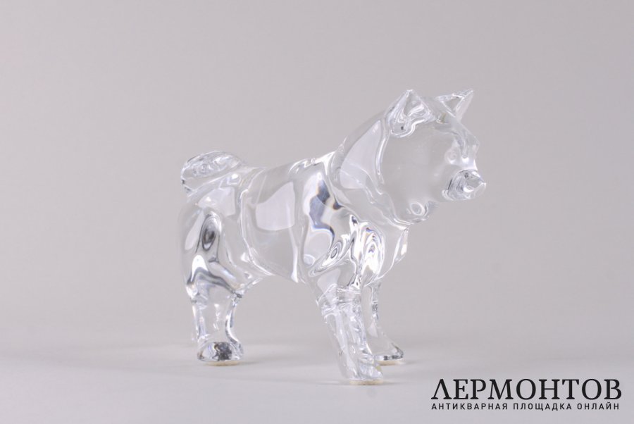 Статуэтка Собака. Франция, фирма Baccarat. Хрусталь, резьба.