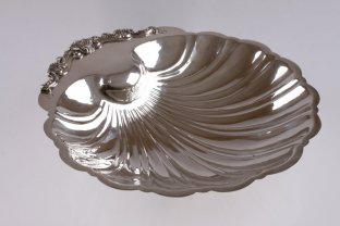 Блюдо для фруктов в виде ракушки. Серебро 925 пробы. Мексика