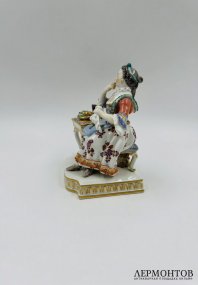 Статуэтка «Аллегория вкуса» из серии «Пять чувств». Фарфор, роспись, Meissen, автор м