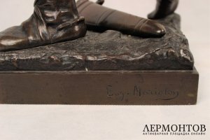 Скульптура Победитель. Бронза. Eugene Marioton. Франция