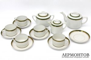 Сервиз чайный на 4 персоны. Фарфор. Россия, заводы Кузнецова, 1889-1917.