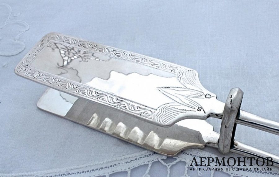 Щипцы для спаржи. Серебро 950. Австрия