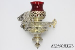Массивная лампада, русский стиль. Серебро 84 пробы. Россия, 1870 г.