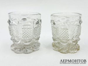 Стаканы. Россия, Императорский стеклянный завод, 19 век. Стекло, резьба.