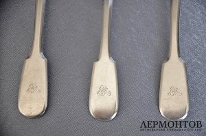 Десертные ложки. Серебро 84 пробы. Российская империя