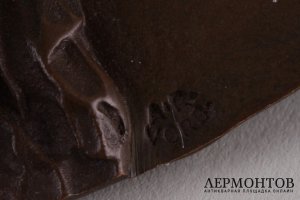 Плакетка в стиле модерн. Западная Европа, Scharff.F, кон. 19 в. Бронза, литье.