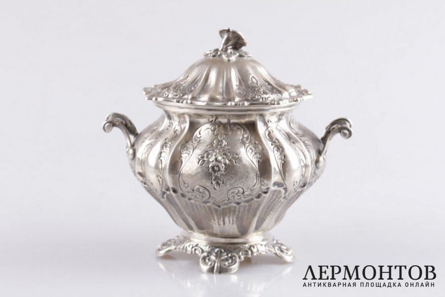 Сахарница барокко. Серебро 800 пробы. Конец XIX в. Италия