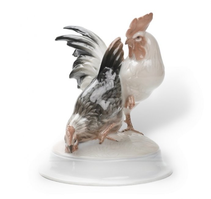 Статуэтка «Петух и курица». Фарфор, Rosenthal, Германия