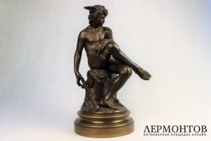 Скульптура. Гермес на отдыхе. Бронза Marius Montagne. Франция