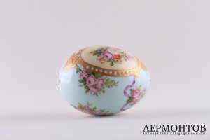 Яйцо пасхальное Букет цветов. Фарфор, роспись. Российская империя, ИФЗ, 1880е-90е