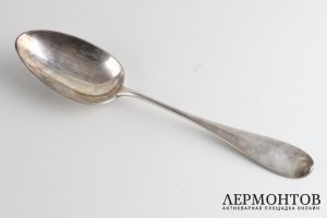 Ложка салатная большая. И. Хлебников. Серебро 84 пробы. 1880 г. Российская империя 