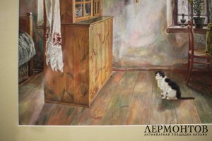 Картина. В деревенской избе. М.И. Климентов. 1935 год