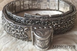 Серебряный пояс. Мастер NC. Серебро 84 пробы. Россия, Тифлис.