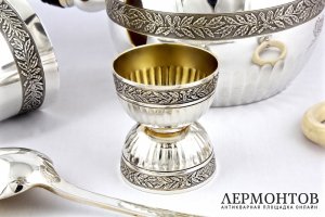 Сервировочный набор для ребенка. Серебро 950 пробы. Франция.