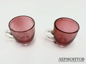 Кружка 2 шт. Кукольный сервиз. 19 век. Стекло.