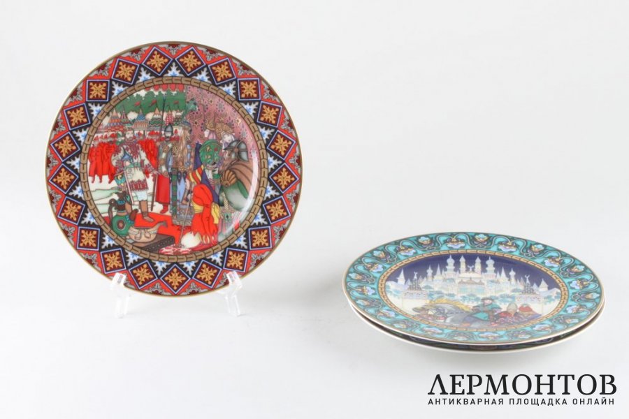 Набор декоративных тарелок Русские сказки. Германия, Villeroy and Boch, худ. Зворыкин