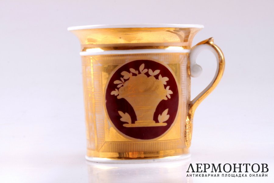 Чайная пара. Фабрика Гарднера. 1810-1820 е. Российская империя. Фарфор 