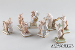 Оркестр Поросята. Фарфор. Плауэ. Германия. Сер. XX в.