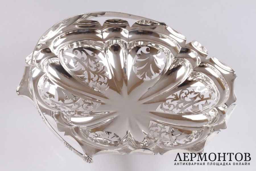 Сухарница ажурная. Williams. Серебро 925 пробы. 1904 год. Англия
