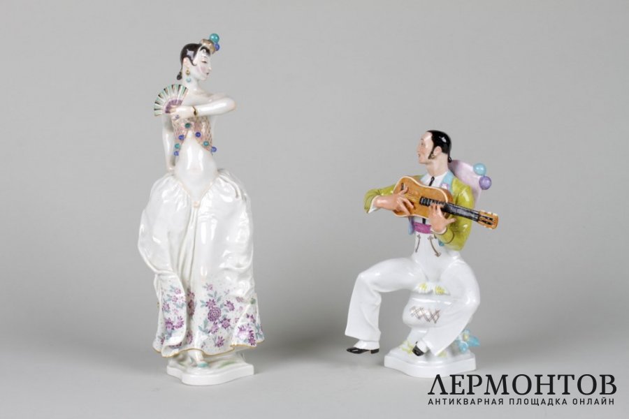 Испанская танцовщица и испанец с гитарой. Германия, Meissen,  авт. Paul Scheurich.