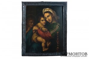 Икона Богоматерь Трех Радостей в серебряной басме. Икона кон. ХVIII - нач. XIX вв.
