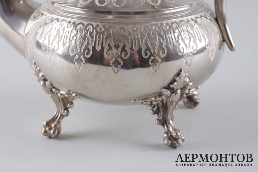 Кофейник в стиле ампир. Claude Roussel. Серебро 950 пробы. Франция, XIX в.