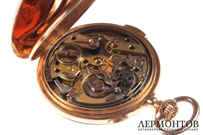 Карманные часы с хронографом и репетиром Volta. Золото 750. Швейцария