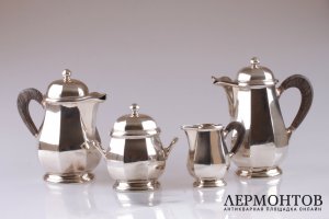 Чайно-кофейный сервиз Campenhout. Серебро 950. Франция