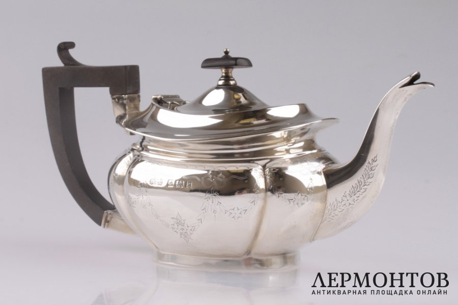 Чайник J. Gloster Ltd. Серебро 925. Англия