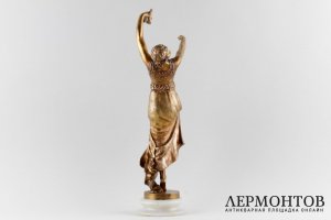 Скульптура Танец с маской. Joe Descomps. Бронза, золочение. Франция, 1920-е гг.