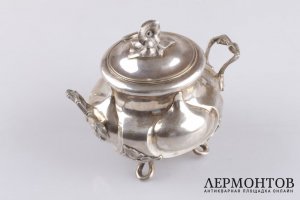 Сахарница в стиле ампир. Серебро 84 пробы. Российская империя