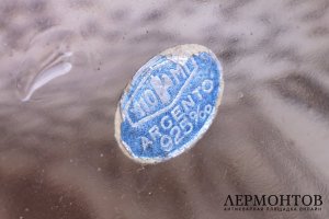 Графин из стекла цвета salmon. Серебро 925 пробы. Италия, 1935-1945 гг.