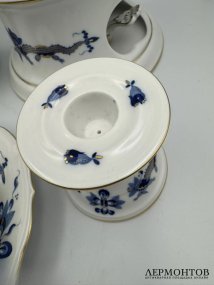Чайный сервиз тет-а-тет «Синий дракон». Фарфор, роспись, Meissen, Германия, 20 век