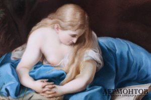 Пласт Кающаяся Мария Магдалина. Худ. П.Батони. Фарфор, живопись. KPM. Германия