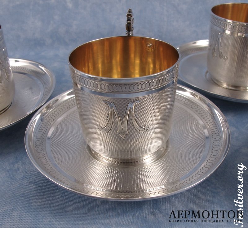 Кофейный набор на 6 персон. Серебро 950. Франция