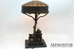Лампа настольная с фигурой Гете. Бронза, кость. Германия, Шмидт-Феллинг, 1900е гг.