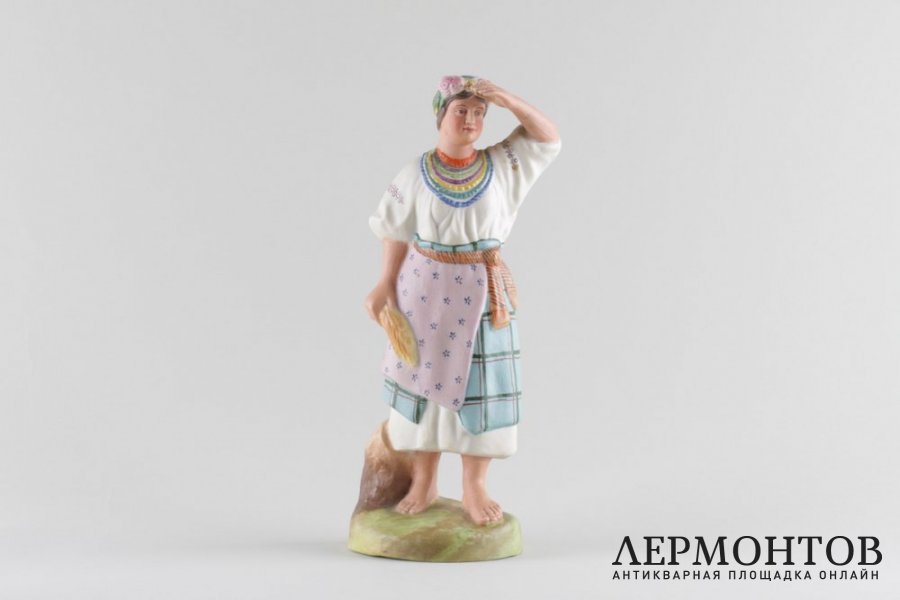 Статуэтка Украинка. Россия, Дмитровский фарфоровый завод, 1926-1930 гг. Бисквит.