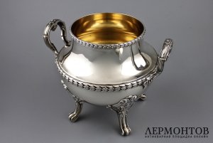 Сахарница в стиле ампир. Ravinet et Denfert. Серебро 950 пробы. Франция, 1900-e.