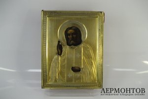 Икона. Св. Серафим Саровский. Серебро 84 пробы. Российская Империя.
