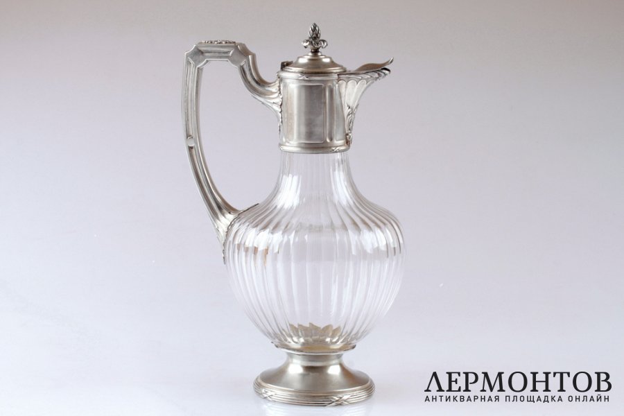 Графин A. Debain. Серебро 950 пробы, хрусталь. Конец XIX в. Франция