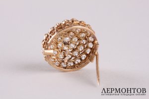 Брошь Малинка. Россия, Москва. Золото 56 пробы. 2,41 ct бриллианты. Заключение.