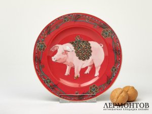 Тарелка настенная «Свинья». Фарфор, Rosenthal, Германия