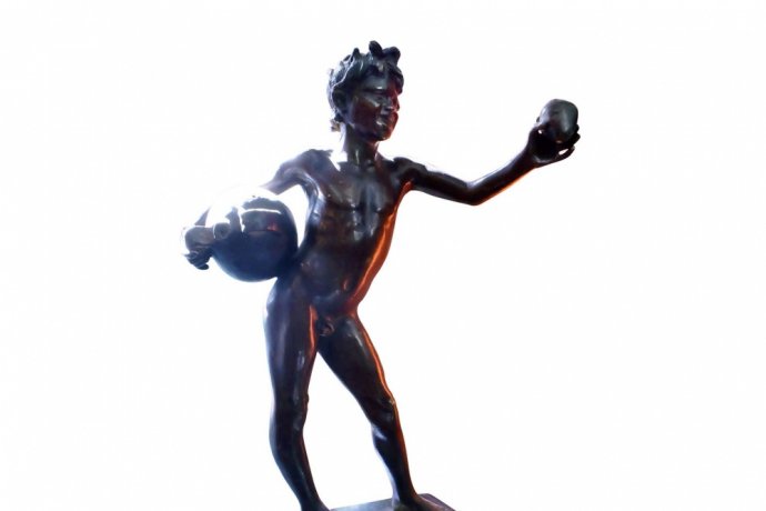 Бронзовая скульптура Фавн с кувшином вина