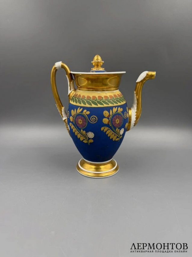 Кофейник в стиле ампир. Фарфор, роспись, Blerzy & Sauvage, Франция, 1805–1815 годы